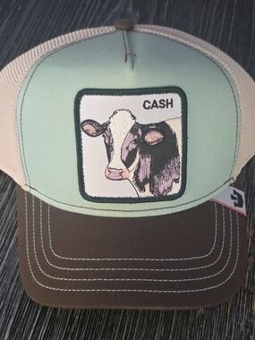 Goorin Bros Cash Cow Trucker Hat - Mint and Brown